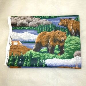 FABRIC Cranston VIP Cotton Fabric Wildlife Bear Wolf Deer Big Horn Sheep